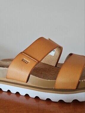 Reef Women's Cognac Double-Strap Slide Sandals